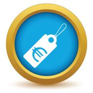 Gold euro tag icon