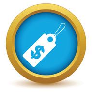 Gold dollar tag icon