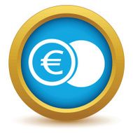 Gold euro coin icon