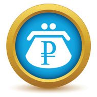 Gold rouble purse icon