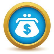 Gold dollar purse icon