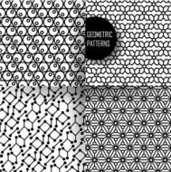 geometric pattern in op art design Black and white N66