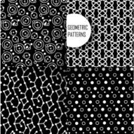 geometric pattern in op art design Black and white N67