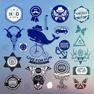 hipster label icon elements N10