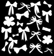 Black and white silhouette image of bow set