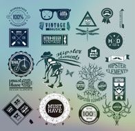 hipster label icon elements N14