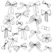 Black and white silhouette image of bow set N3