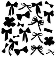 Black and white silhouette image of bow set N4