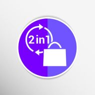 two in one product package bag Vector illustration icon N5