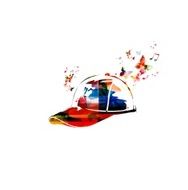 Colorful vector cap background with butterflies