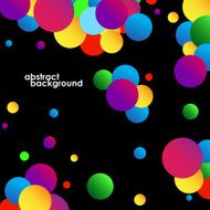 Abstract colorful circles background on black Vector illustration Eps 10