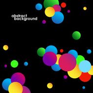 Abstract colorful circles background on black Vector illustration Eps 10 N2