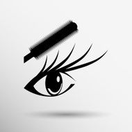Vector illustration beautiful female blue eye mascara N9