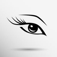 vector blue eye with long lashes woman makeup beauty symbol N8
