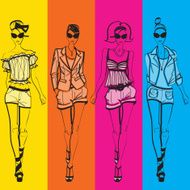 Four women in shorts