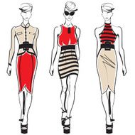 Three fashion models on the catwalk N5