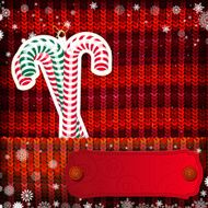 Christmas decorations on handmade knitted background N3