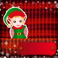 Christmas decorations on handmade knitted background N4