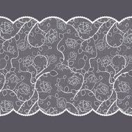 Lace pattern with roses on gray background
