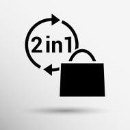 two in one product package bag Vector illustration icon N6