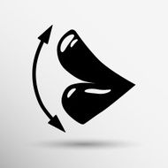 Vector icons of female lips print N9