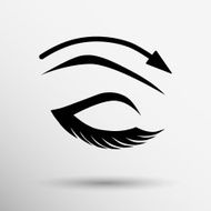 eyelash pinching eye vector icon makeup cosmetic female fashion N2