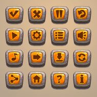 Cartoon stone buttons