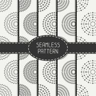 Set of geometric art hipster seamless pattern with circle round