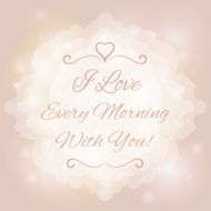 Love You Text on Blurred background with floral ornament Valentines N9