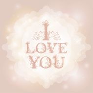 Love You Text on Blurred background with floral ornament Valentines N10