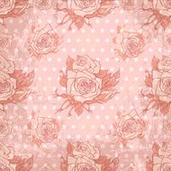 Vector vintage wallpaper with seamless rose pattern