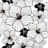 simplicity hibiscus seamless pattern