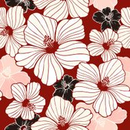 simplicity hibiscus seamless pattern N2