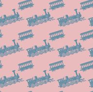 Seamless pattern train theme