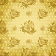 Vector vintage wallpaper with seamless rose pattern N2