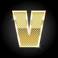 Vector metal gold letter V