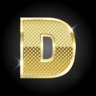 Vector metal gold letter D