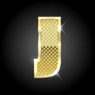Vector metal gold letter J