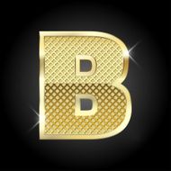 Vector metal gold letter B