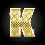 Vector metal gold letter K