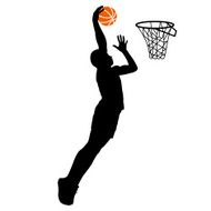 Black silhouettes of men playing basketball N3