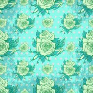 Vector vintage wallpaper with seamless rose pattern N3