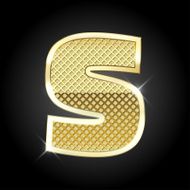 Vector metal gold letter S