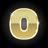 Vector metal gold letter O