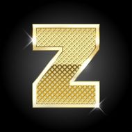 Vector metal gold letter Z