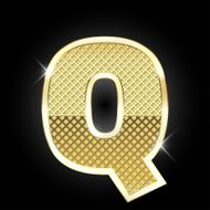 Vector metal gold letter Q