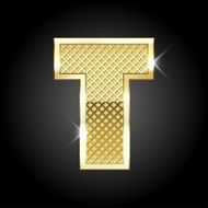 Vector metal gold letter T
