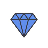 Diamond flat modern minimal color outline icon