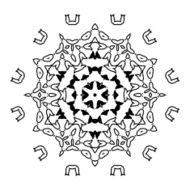 Vector Beautiful Deco Black Mandala N262