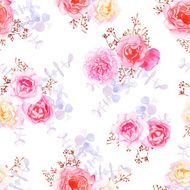 Purple sweet roses seamless vector print